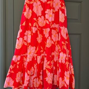 Floral Red and Pink Women's Skirt